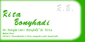 rita bonyhadi business card